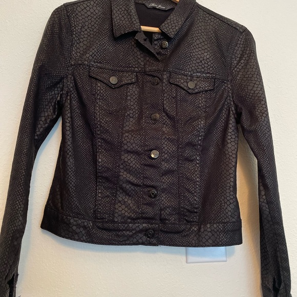 Mavi Jeans Women’s‎ Black Cropped-Fit Patterned Maran Jacket Size Medium - Picture 1 of 6